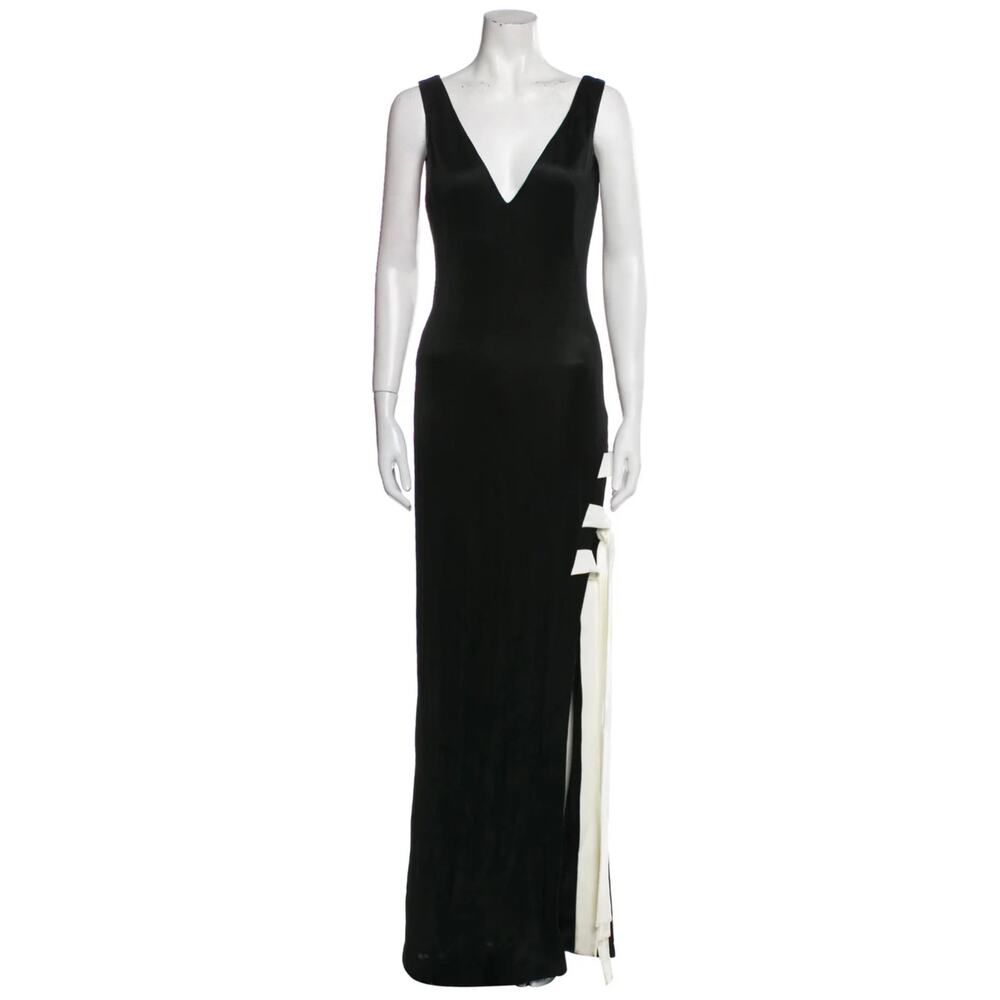 Galvan London NWT Black Jersey Tie Laced Dress Gown Women’s Sz 6